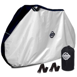 MayBron Gear Bike Cover, Best Waterproof Outdoor Bicycle Storage, Durable 210D Oxford Fabric, All Weather Protection for Mountain, up to 29 inch, Road, Cruiser & Hybrids, Black & Silver