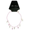 Mi Amore Pink Ankle Bracelet Pink Spherical & Silver-Tone Cross