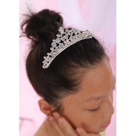 JWICOS Girls Silver Comb Small Rhinestone Comb Mini Crystal Hair Comb Headband Flowers Girls Comb Headpiece for Women and Girls