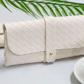 Elegant White Leather Eyewear Case & Pouch Eyeglass Case 5ea