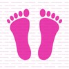 Family Footprint Stencil - Grandparents & Baby Feet, 5-Piece Set