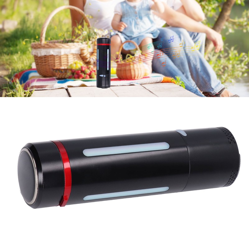 Smart Vacuum Bottle USB Charging Bluetooth Speaker Music Light Insulated