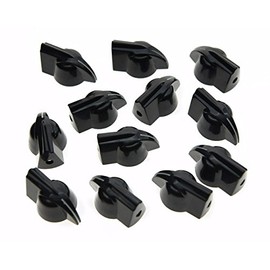 Dopro Pack of 12 Raised Vintage set screw Guitar AMP Chicken Head/Effect pointer Knob Black