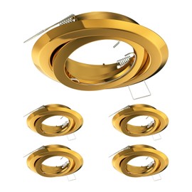 ledscom.de Fabi Ceiling Mounting Frame Round Pivoting Gold Shiny Pack of 5