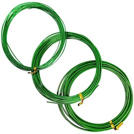 3 Rolls of Green Anodised Aluminium Bonsai Training Wire, Each Roll Is 5 Meters Long, Available in 3 Sizes (1.0mm, 1.5mm, 2.0mm)
