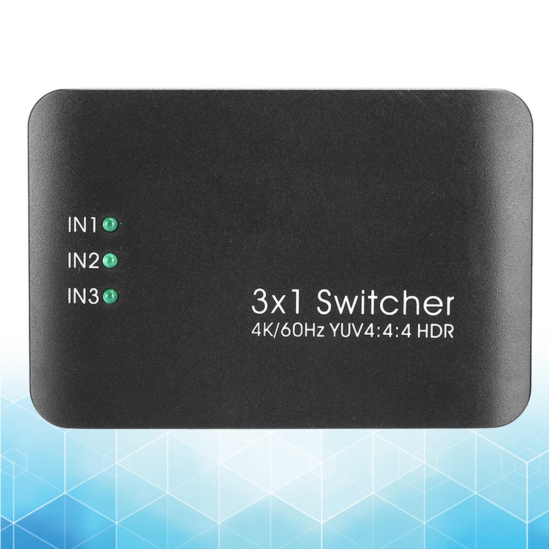 3x1 4K HDMI 2.0 Switcher HD IR Remote Control Splitter