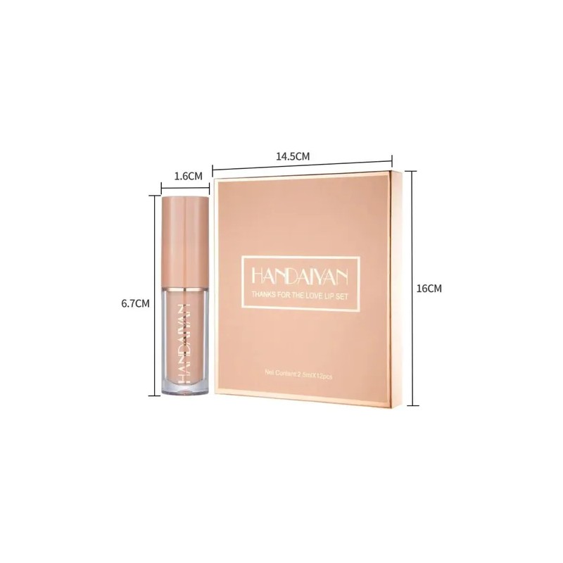 Set 12 Labiales Gloss Juego De Labiales Liquido Mate