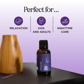 Sleep Essential Oil Blend for Diffuser - Snooze Blend Essential Oil for Sleep with Lavender Roman Chamomile Cedarwood and More - Sleep Aromatherapy Oil Blend for Peaceful Nighttime Relaxation