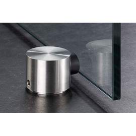 PHOS Design Door Stop Made of Solid Stainless Steel, Floor Mounting, Matt Brushed, Side Door Buffers, Includes Mounting Material for Screwing In, Door Protection, Wall Protection, Fixed, Door Stopper