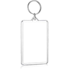 Wentoenapp Transparent Plastic Picture Frame Keychain Rectangle Shapes Blank Photo Keychains Photo Display Plastic Blank Clip Photo Holders Albums, Frames and Accessories, Car Keychain