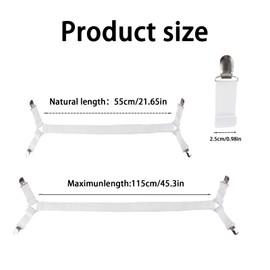 AYNKH 4 Pcs Bed Sheet Clips for Bedding 70-280cm Adjustable Sheet Grippers Fitted Sheet Clips Universal Fitted Sheet Straps for Corners Keep Sheets Firm & Tight in Place