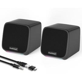 Uakinat Computer Speakers,Computer Speakers for Desktop PC,Desktop Speakers,Small Computer Speakers USB Powered 3.5mm Aux Speaker for PC,Laptop,Tablet,Phone
