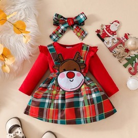 Infant & Women's Solid Color Long Sleeve Christmas Apparel LF1430 Free Size / 3-6M Red 4ea
