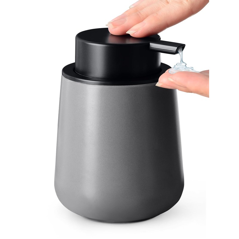 Bosilunlife Ceramic Soap Dispenser for Kitchen & Bathroom, 11 oz