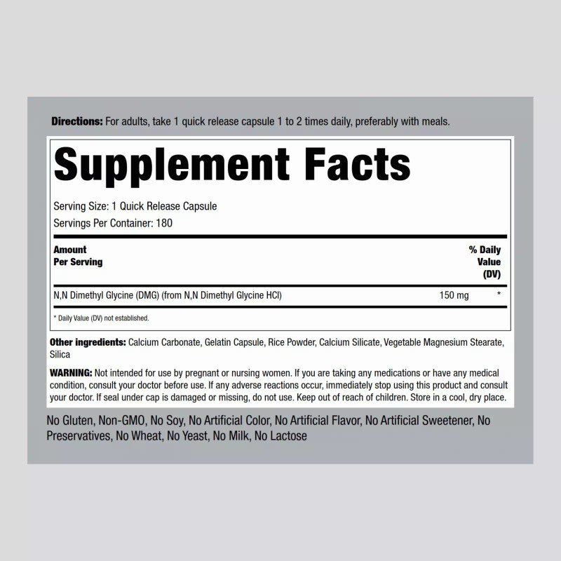 Piping Rock DMG (B-15) 150 mg | 180 Vegetarian Tablets