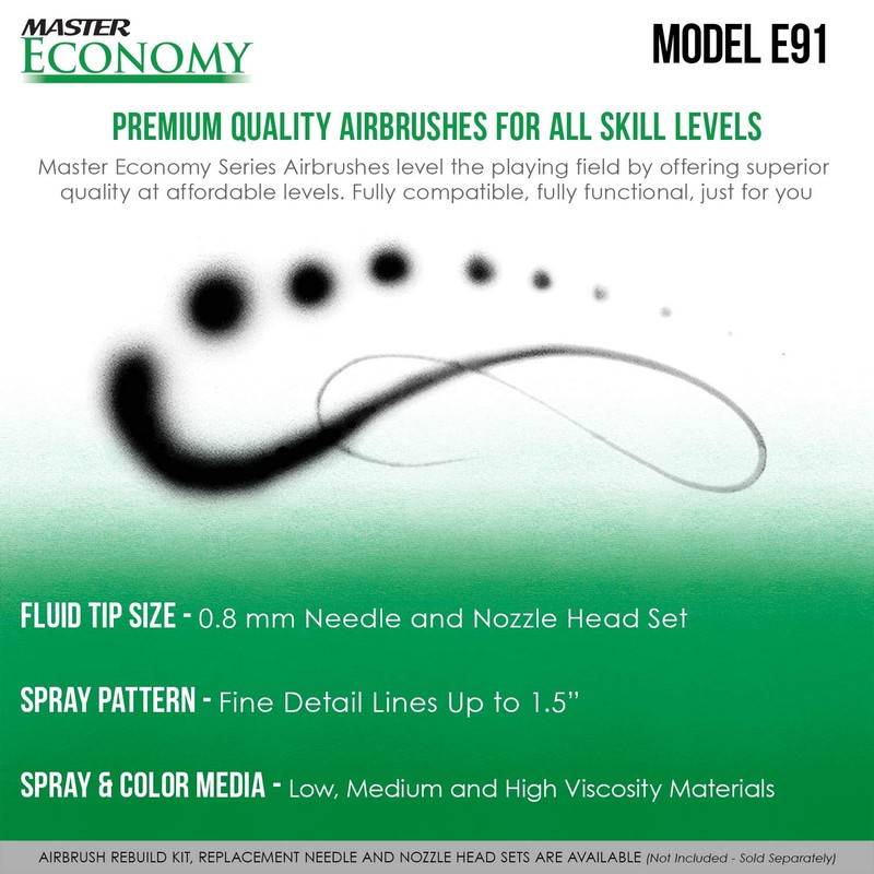 Master Airbrush Model E91 Airbrush Set Master Single-Action External Mix