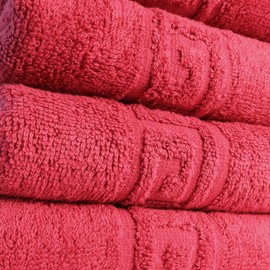 FLAROVAN Hand Towels Bathroom, Cotton Bath Towels Set of 4, Hand Towels Kitchen, Body Shower Towel for Spa, Salon, Serviette a Main 16x28 (Burgundy)