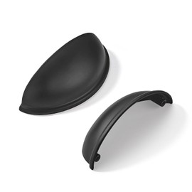 khtumeware 10 Pack 2-1/2" Drawer Pulls Matte Black Cabinet Cup Pulls Kitchen Hardware Cabinet Handles Drawer Handles Knobs 2.5 inch Hole Center