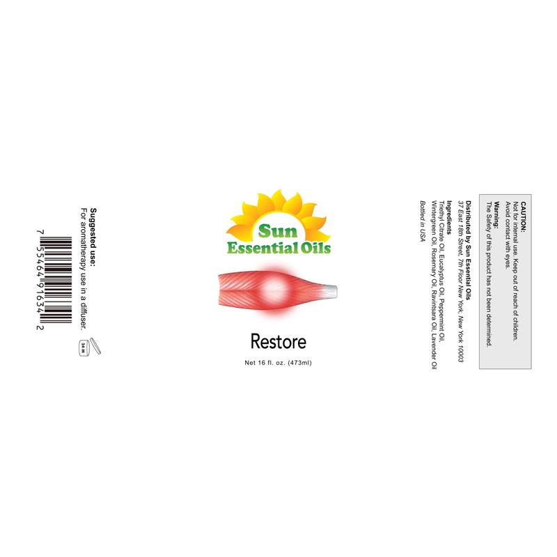 Sun Essential Oils Deep Muscle Ease Blend Essential Oil 16oz