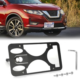 No Drill Front License Frame Compatible with Nissan Rogue | 2014-2022 Anti-Theft License Plate Tow Hook Mount Holder Car Tag Covers Rust-Proof, Rattle-Proof Car Accessories