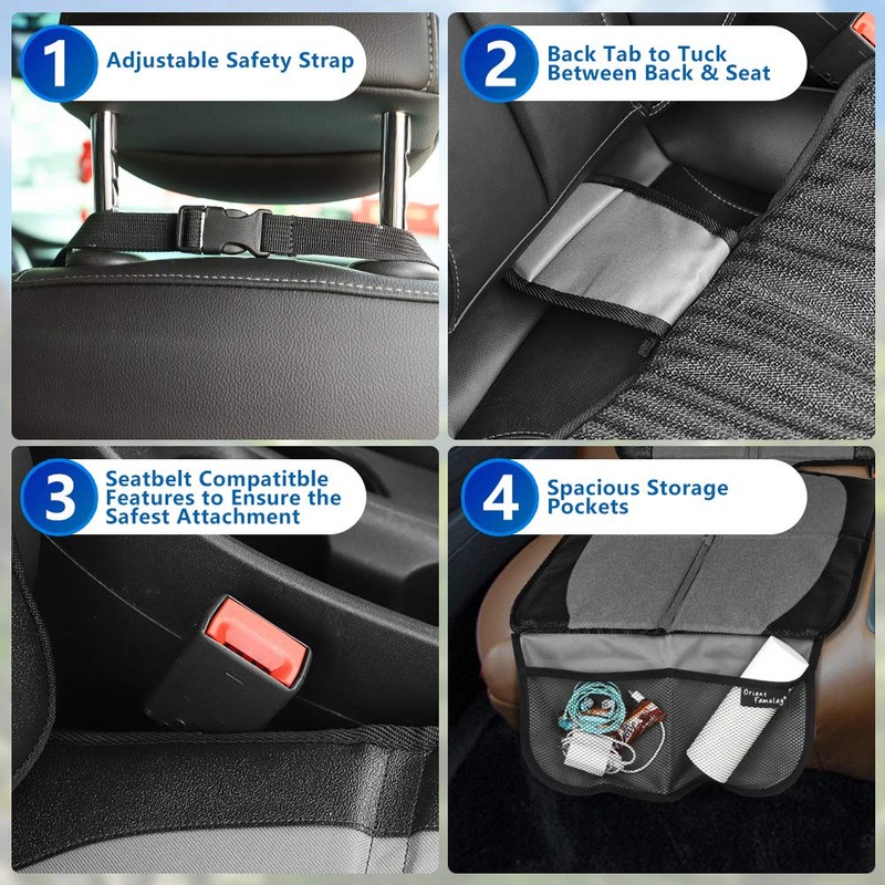 Car Seat Protector, 2 Pack Large Car Seat Protectors for