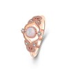 LTCXCXCD 14k Gold-Plated Opal Ring White Fire Opal, and Cubic