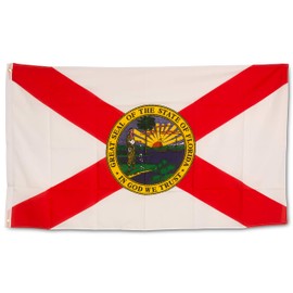 SCAMODA State Flag, Made of Weatherproof Material, with Metal Eyelets, Outdoor Flag (Florida), 150 x 90 cm