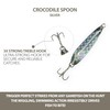 Crocodile Spoon Fishing Lures 1/2oz, Silver, 12 Pcs, Heavy-Duty Rigged,