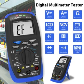 SURLABA Smart Multimeter, 2000 Count Voltage Tester XF-41A DC AC, NCV Voltmeter, Ohm Volt Ampere Meter, Measures Voltage, Current, Resistance, Tests Live Lines, Continuity