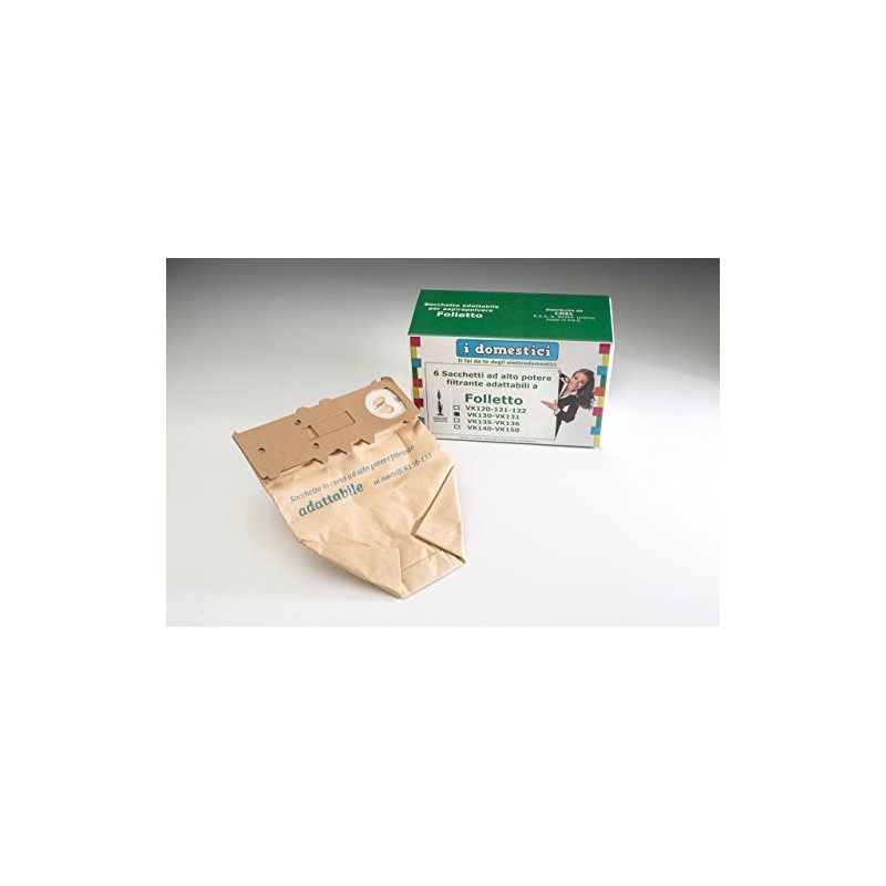 Confezione da 6 Sacchi Adattabili per Vorwerk Folletto Vk 130-131