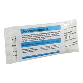 aluderm-aluplast Elasticated Elastic Finger Bandage Dressing 12 cm x 2 cm Pack Of 10)