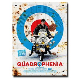 Quadrophenia The Movie Classic Film Metal Poster Sign featuring The Who, Vespa Mod Gift for Man Cave Scooter Memorabilia Artwork Union Jack Colours Merchandise