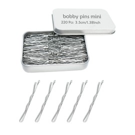 220 Ct 1.38 Inch Mini Silver Gray Cute Bobby Pins with Metal Box, Small Hair Bobby Pins for Buns, YINGFENG Premium Gray Hair Pins for Kids, Girls and Women, Great for All Hair Types