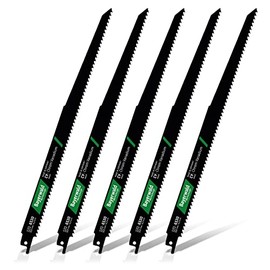 5 x Bayerwald Tools Reciprocating Saw Blade Length - 300 mm | Cutting Length - 280 mm | for Softwood/Construction Wood/Firewood | Coarse, Quick Cut