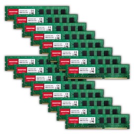 【DDR3 RAM】 GIGASTONE 64GB Kit (16x4GB) DDR3/DDR3L 1600MHz (1333MHz) PC3-12800 (PC3-10600) CL11 1.35V/1.5V 2Rx8 UDIMM 240 Pin Unbuffered Non ECC High Performance PC Desktop Memory Upgrade