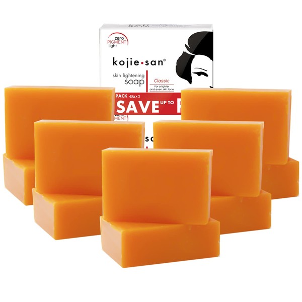 KOJIE SAN FACE & BODY SOAP - 5 Pack of Kojie San Skin Lightening Kojic Acid Soap (2 Bars per pack) 65g - SUPER SAVINGS