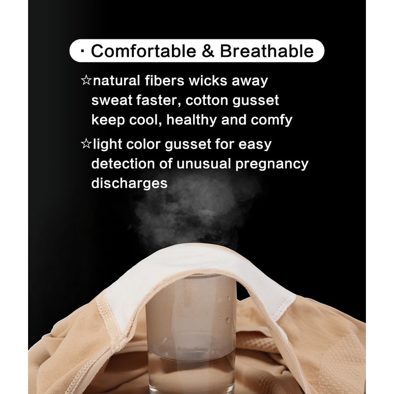 KUNINDOME Seamless Maternity Underwear Panties, 5 Pack, Medium