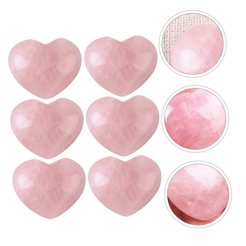 STOBOK 18pcs Natural Crystal Heart Stones for Chakra Balancing and