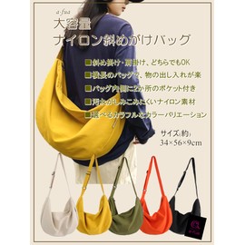 a-fua Crossbody Bag, Large, Nylon, Crossbody Bag, Crossbody Bag, Crossbody Bag, School or Work, A4, Unisex, green (moss green)