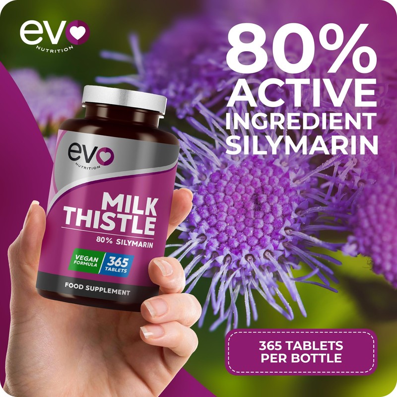 Milk Thistle Tablets | 80% Silymarin | 365 Tablets |