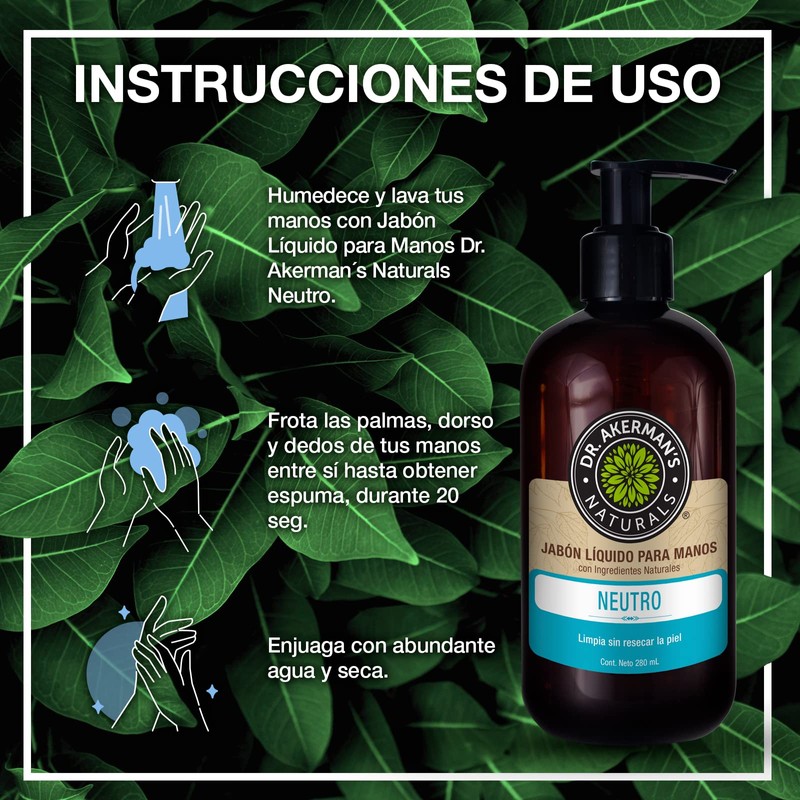 Dr. Akerman´s Naturals Jabón Líquido para Manos Humectante con Pantenol