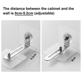 Tilt Protection Furniture Set 4 Pack Furniture Wall Anchor Furniture Tilt Protection No Drilling Tilt Protection Furniture Wall Anchor Removable Furniture Anchor for Cabinet Shelf Chest of Drawers