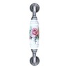 BlocksTool Vintage 128mm Ceramic Flower Roses Handle Knobs Cabinet Drawer