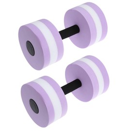 Didiseaon 2pcs Sports Aquatic Exercise Dumbbells Eva Aqua Fitness Barbells with Exercise Hand Bars Set for Women Men Adult (Purple)