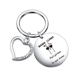 Alpaca Keychain Mom Christmas Gift Mothers Day Gift Mother Gift Mom Anniversary keyring Your Drama Gift Mama Gag Keychain for Mother in Law Jewelry Mama Llama Keychain