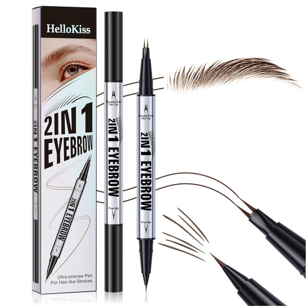 JIAYUTONG 2 Prong Tip Microblading Eyebrow Pen - 2-in-1 Waterproof