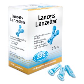 300 Blood Lancets Size 28G Compatible with Medisana Accu Chek, SD