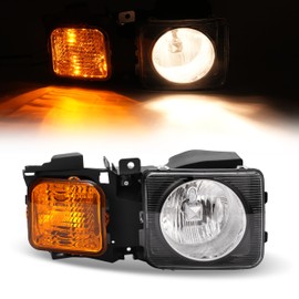 HECASA Right Headlight Compatible with 2006-2010 Hummer H3 H3T Replacement for HU2503100 15951164 3361116RAS GM382B001R Headlamp Front Light Lamp Clear/Yellow Lens - Passenger Side