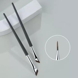 Sangpum Sangse Seolmyeong Chamjo 2pcs 각진 블레이드 아이 라이너 브러시 울트라 얇은 파인 눈썹 플랫 낫 브러쉬 메이크업 도구 2pcs Angled Blade Eye Liner Brush Ultra Thin Fine Eyebrow Flat Nail Brush Makeup Tool [2pcs(S and L)]