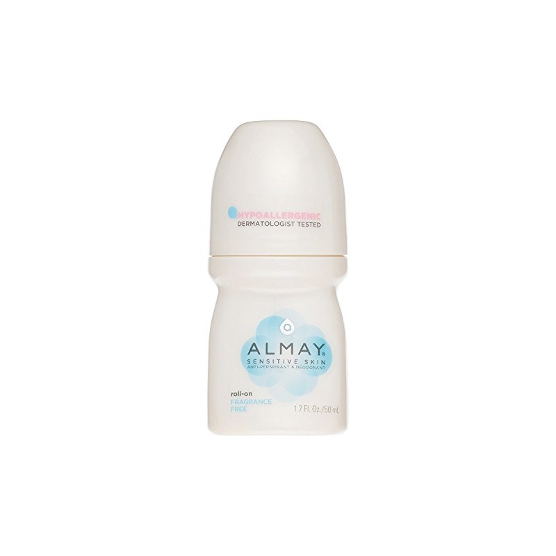 Almay Anti-Perspirant & Deodorant, Sensitive Skin, Roll-On, Fragrance Free 1.7